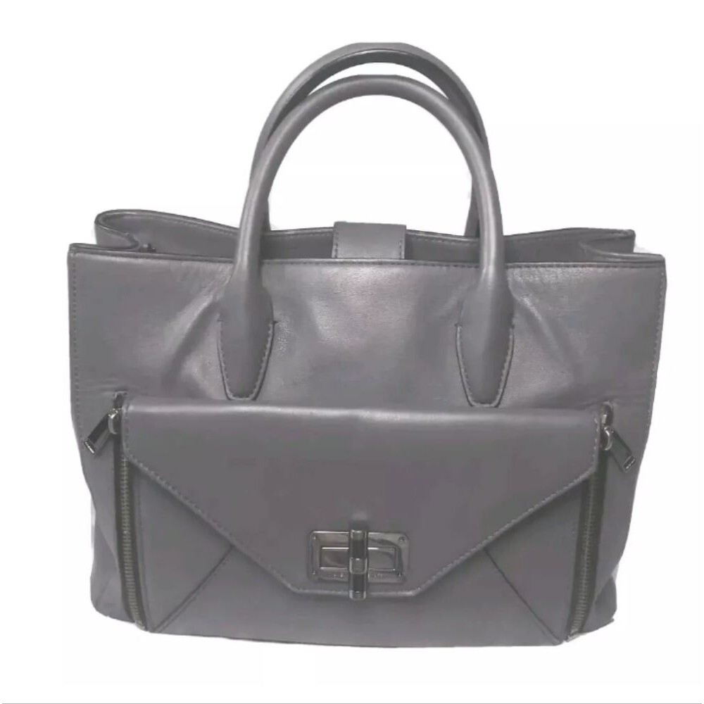 Diane Von Furstenberg Secret Agent Tote Gray Handbag Medium Size Retail $498